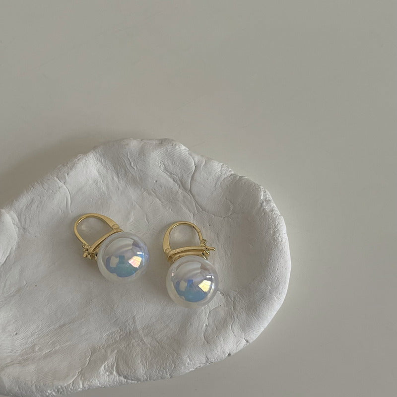 Big Opal Drop Earrings | Moonstone Earrings with 14K Gold Plated Clasp