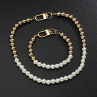 Mens Pearl Jewelry Set | Faux Mens Pearl Necklace | Mens Pearl Necklace Choker
