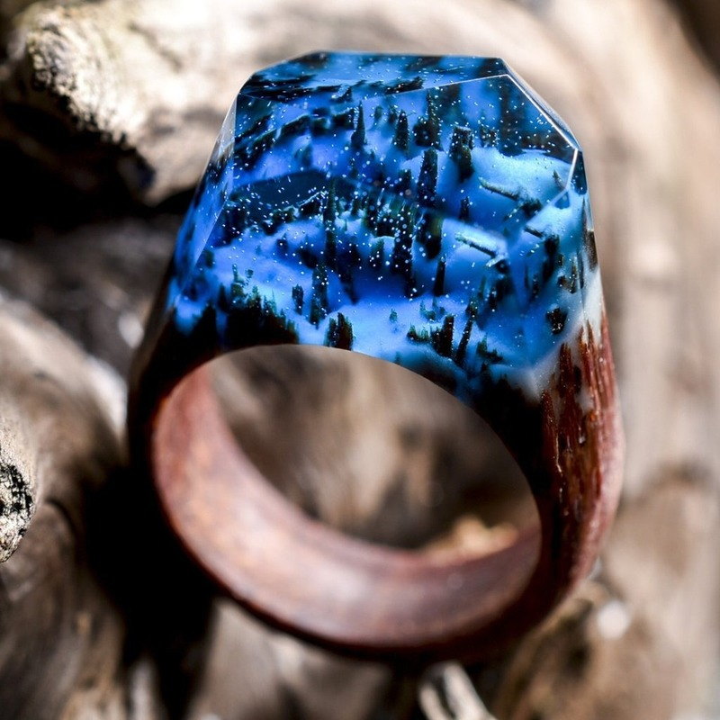 Resin Wood Personal Gifts Ring