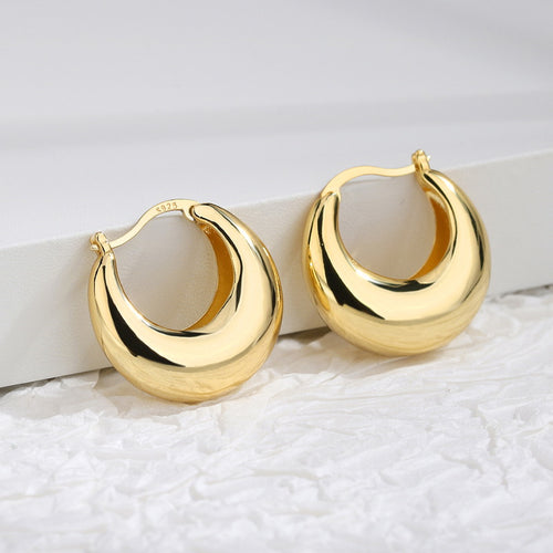 Chunky Hoop Earrings |  Thick Hoop Earrings | Chunky Hoops in Gold and Silver