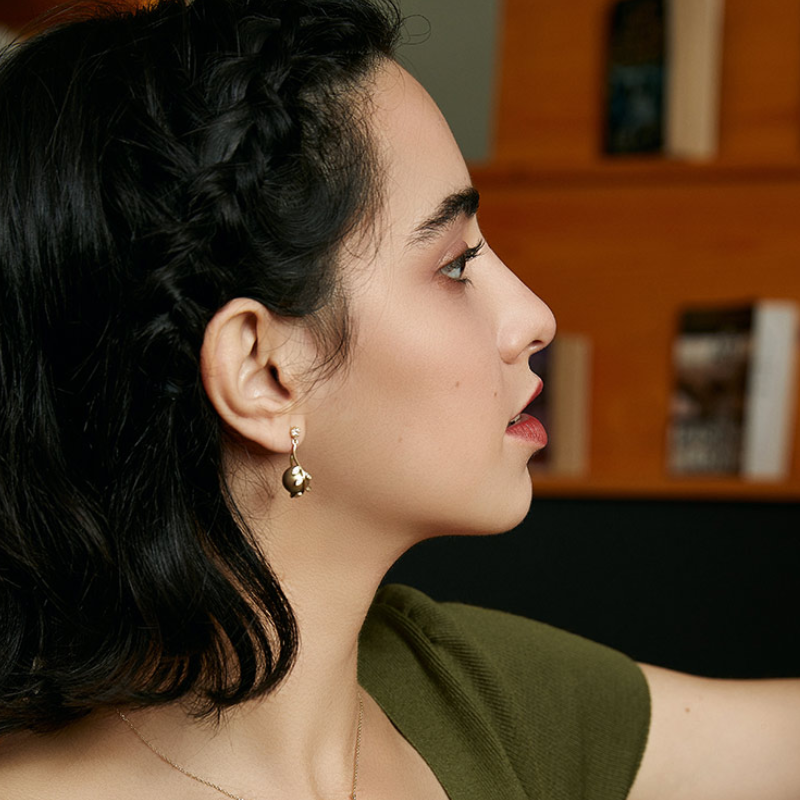 Pendientes colgantes de perlas estilo hoja para mujer, clip de pendiente o pendiente