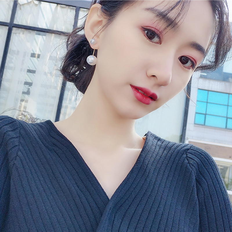 Double Pearl Dangle Earrings | Dangle Pearl Earring Jackets with Sterling Silver Pins