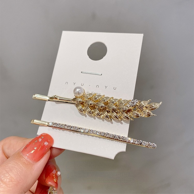 Wheat Series Style Diamond Pearl Hairpin hugetomato jewelry