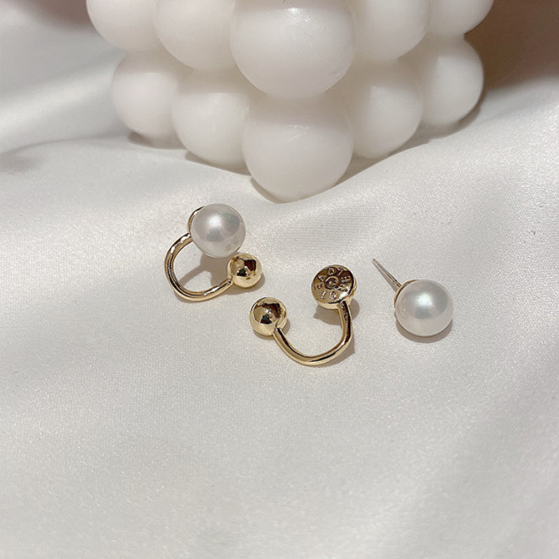 Perlenohrring-Jacken | Perlenohrstecker | Ohrring-Jacken mit Sterling-Silber-Stiften