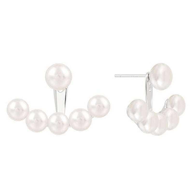 Freshwater Pearl Earrings Vintage Pearl Jackets Earrings in 14K Gold and Sterling Silver