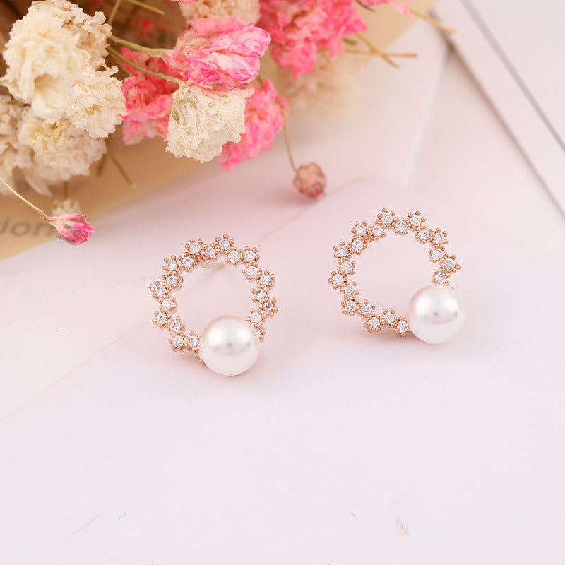 Pendientes de perlas reales AAA | Pendientes pequeños de perlas con pasador de plata | Aretes de oro y plata (6 mm)