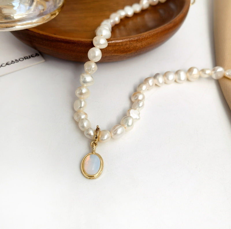 Baroque Pearl Choker | Baroque Pearl Necklace | Freshwater Pearl Necklace with Pendant for Women (5-6mm)