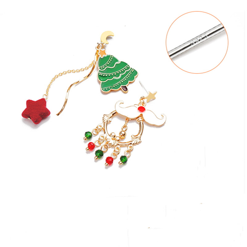 Pendientes de Navidad | Pendientes colgantes de Navidad | 4 tipos de aretes navideños para mujer para piercing y no piercing