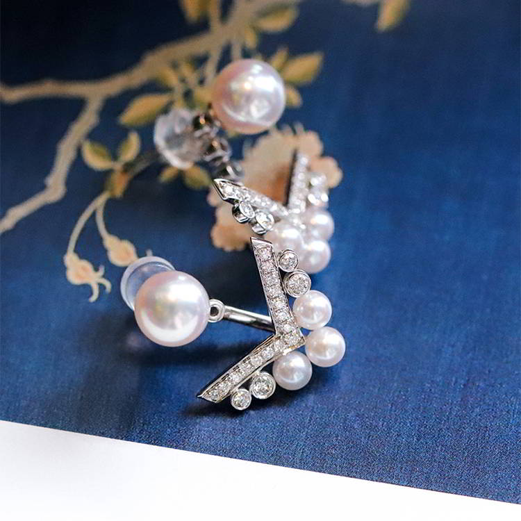 AAA Freshwater Pearl Earrings | Real Pearl Earrings Jackets | Pearl Diamond Earrings in Sterling Silver
