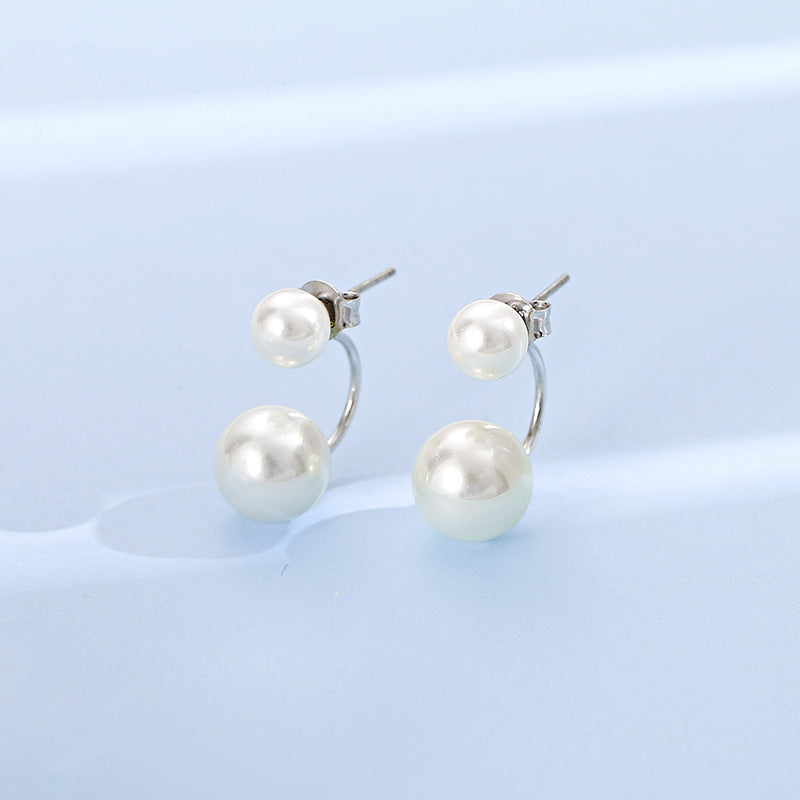 2 pearl earrings real white pearl earrings