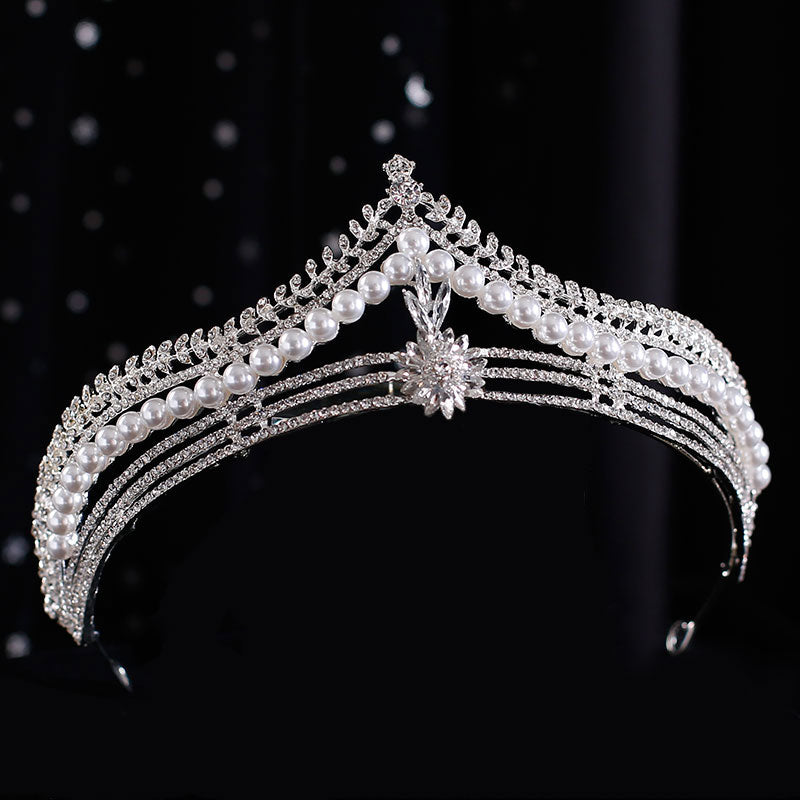 Wedding Tiaras | Pearl Wedding Crown | Diamond Bridal Crown for Wedding