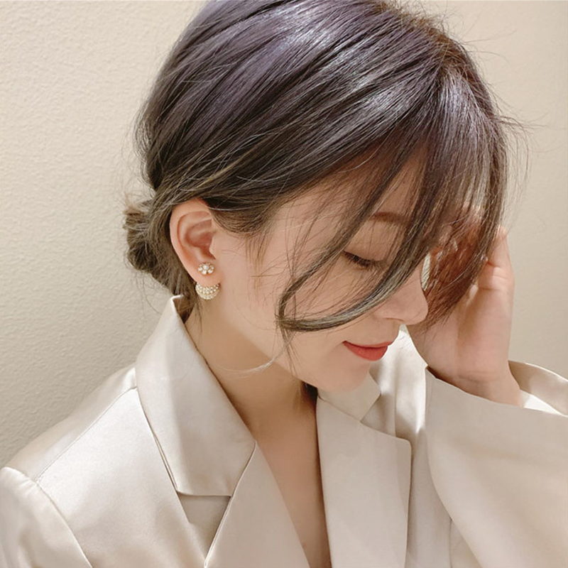 Pearl Stud Earrings | Double Pearl Stud Earrings | Pearl Pave Stud Earrings