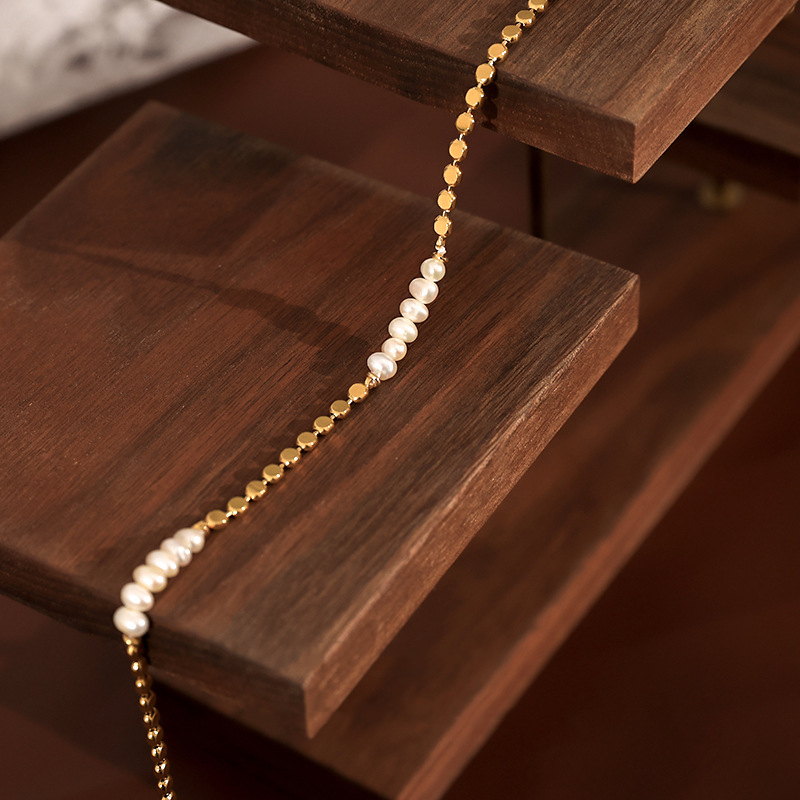 Pearl Gold Necklace | Pearl Choker | Real Pearl Necklace Choker in 14K Gold Plated