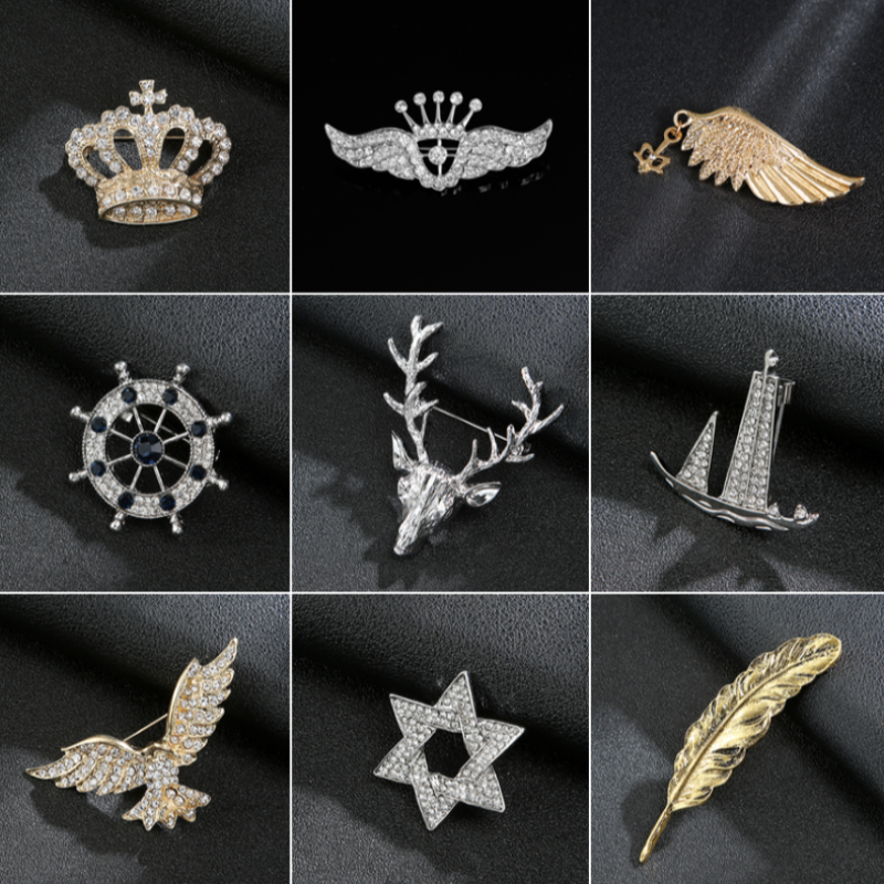 Broche estilo borla de cadena para hombre, regalo de joyería hecho a mano