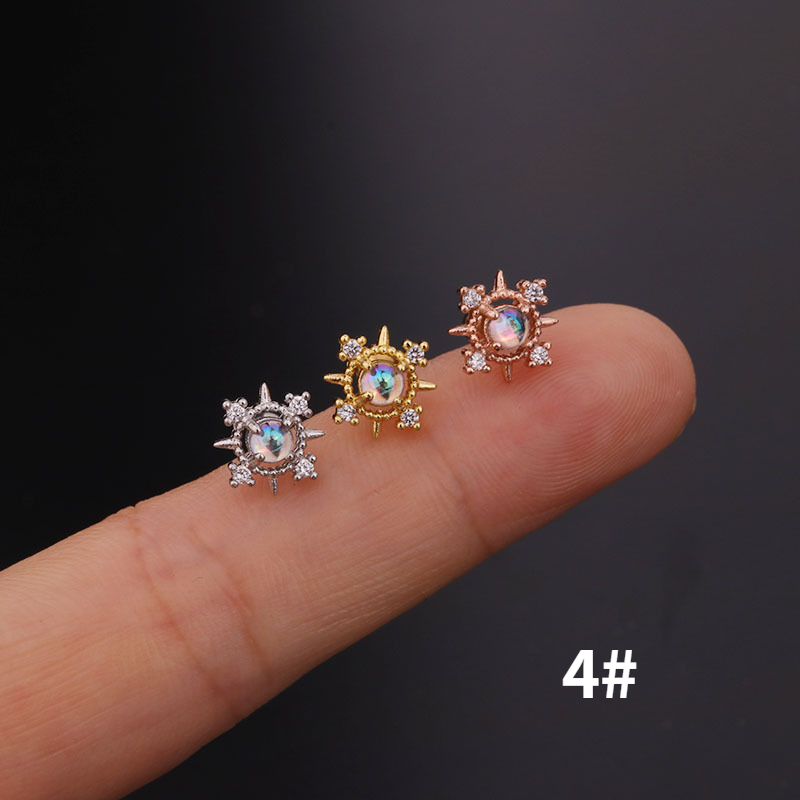 20G Crystal Ear Studs Titanium Cartilage Earring with Silver Pin Crystal Ear Stud Body Jewelry