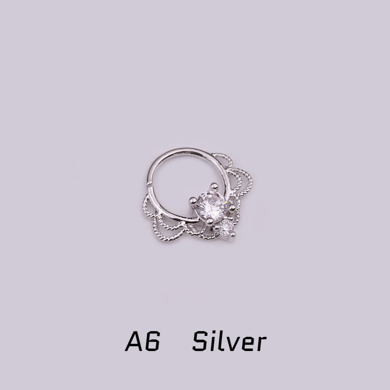 20G Titanium 20G CNC Pave Clicker Ring - Nose, Cartilage, Earlobe