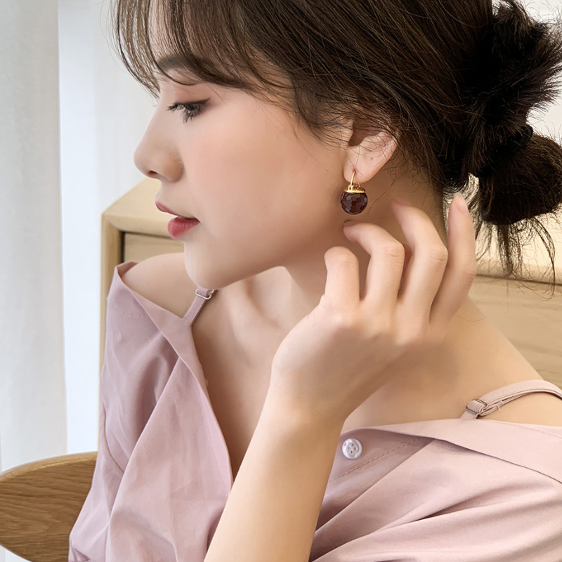 Crystal Earrings-huge tomato