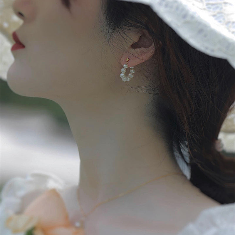 freshwater pearl earrings pearl hoop earrings