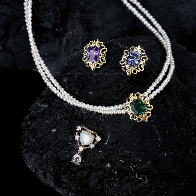 Multi Strand Pearl Necklace | Pearl Choker Necklace | Pearl Choker with Detachable Pendant