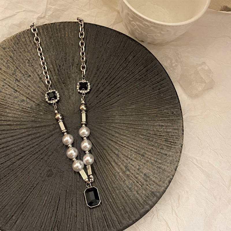 Mens Cuban Link Chain | Mens Pearl Necklace | Obisidian Necklace Mens