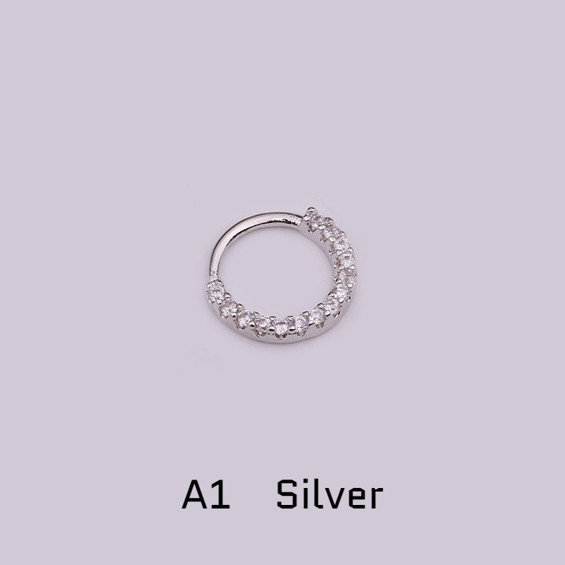 20G Titanium 20G CNC Pave Clicker Ring - Nose, Cartilage, Earlobe