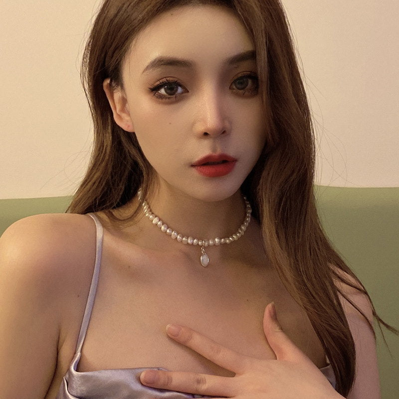 Baroque Pearl Choker | Baroque Pearl Necklace | Freshwater Pearl Necklace with Pendant for Women (5-6mm)