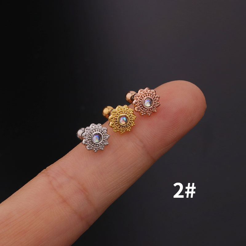 20G Crystal Ear Studs Titanium Cartilage Earring with Silver Pin Crystal Ear Stud Body Jewelry