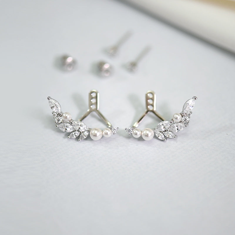 Wing Shaped Earring Jackets | Diamond Earring Jackets | Pearl Earring Jackets for Studs