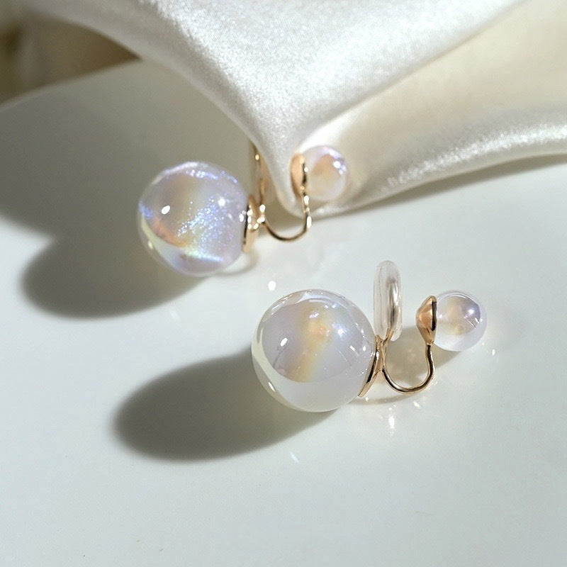 Moonstone Clip On Earrings | Non Pierced Earrings | Opal Clip On Earrings for Women