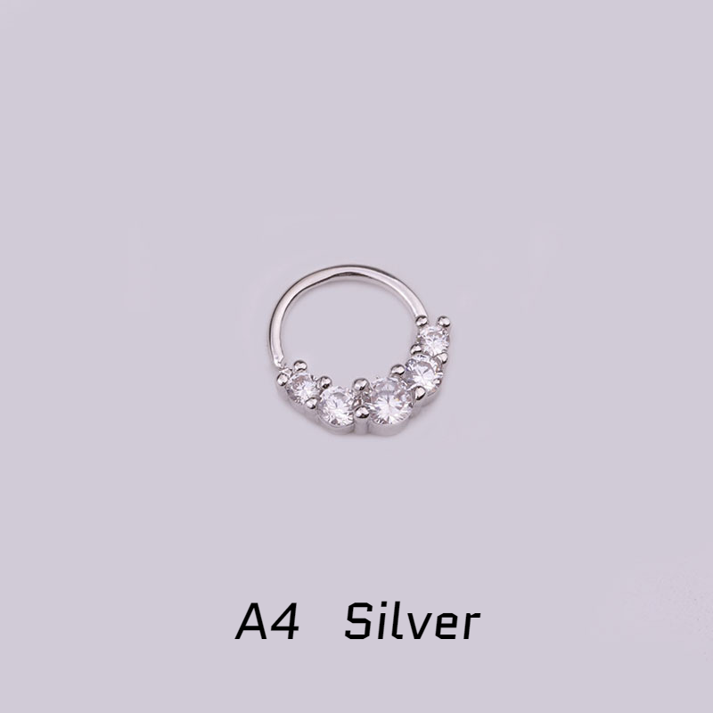 20G Titanium 20G CNC Pave Clicker Ring - Nose, Cartilage, Earlobe