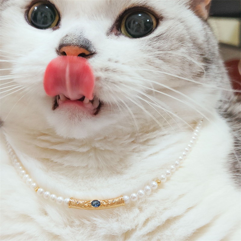 Tiny Pearl Choker | Pearl Choker Necklace | Freshwater Pearl Choker with Humanmade Sapphire