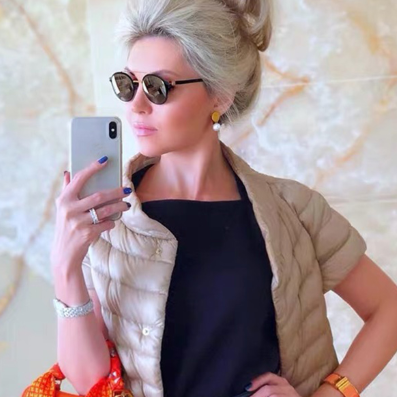 Elegant White Round Pearl Earring Jackets with Gold Studs and Silver Pin