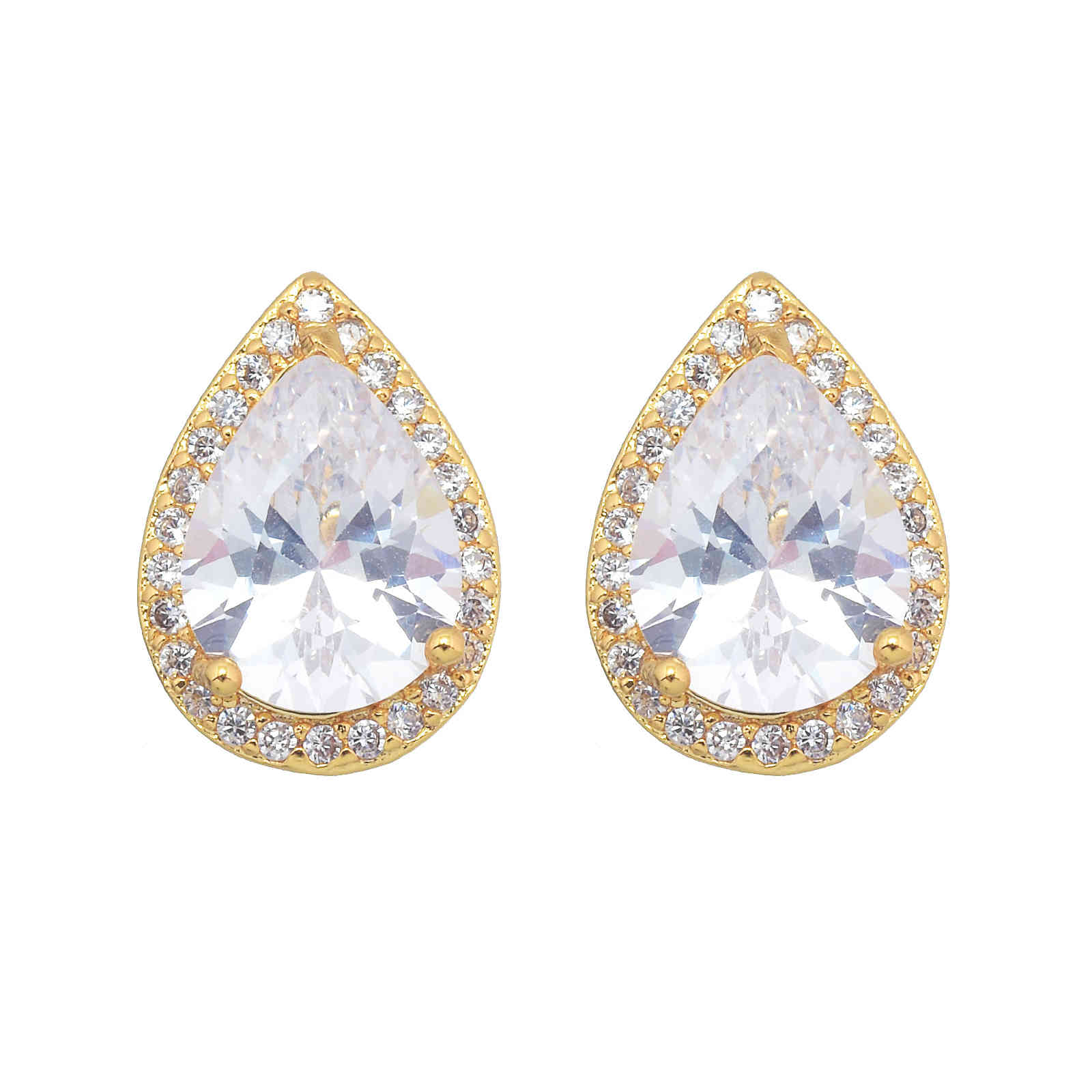 Pendientes de diamantes con forma de gota de agua y cuadrados redondos con pasador de plata S925