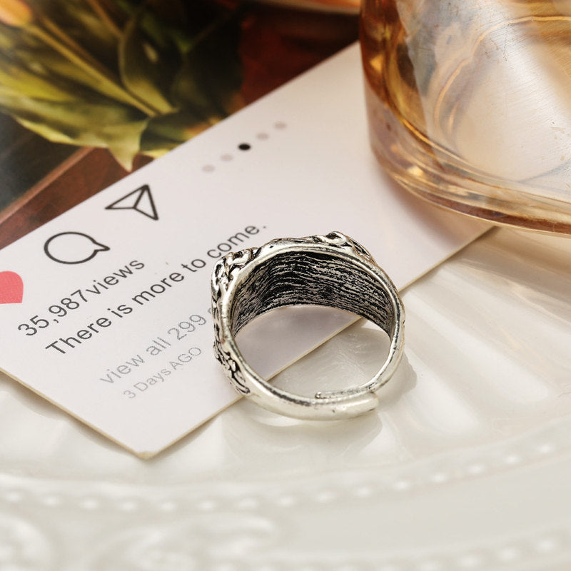Demon Eye Owl Ring | Retro Animal Open Ring Adjustable | Silver Ring Jewelry