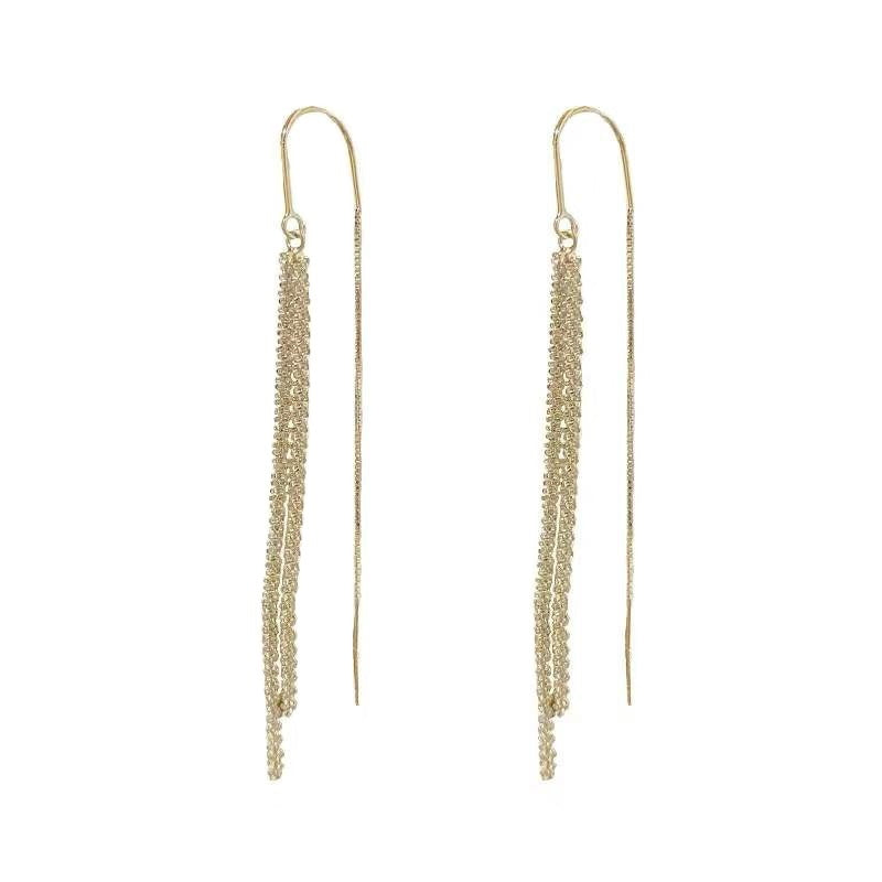 Rhinestone Dangle Earrings | Dangle Diamond Earrings | Linear Drop Earrings for Women