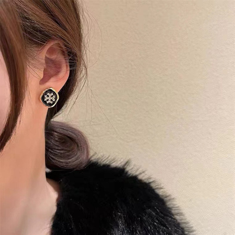 Pendientes de copo de nieve | Pendientes de resina | Pendiente de oro con pasadores de plata de ley