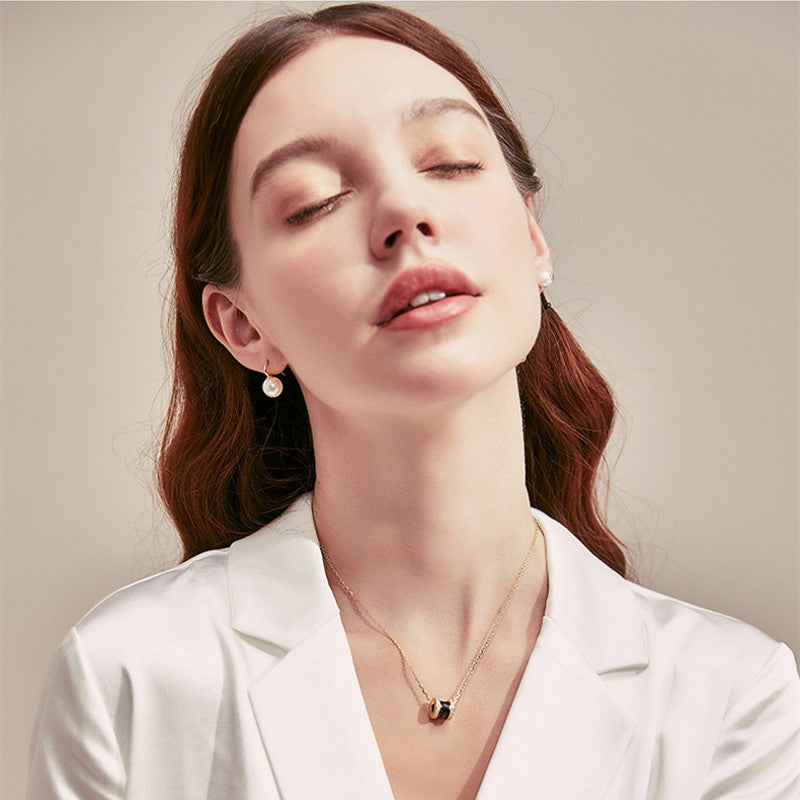 Pendientes de perlas grandes de 12 mm | Pendientes colgantes clásicos de perlas blancas para mujer