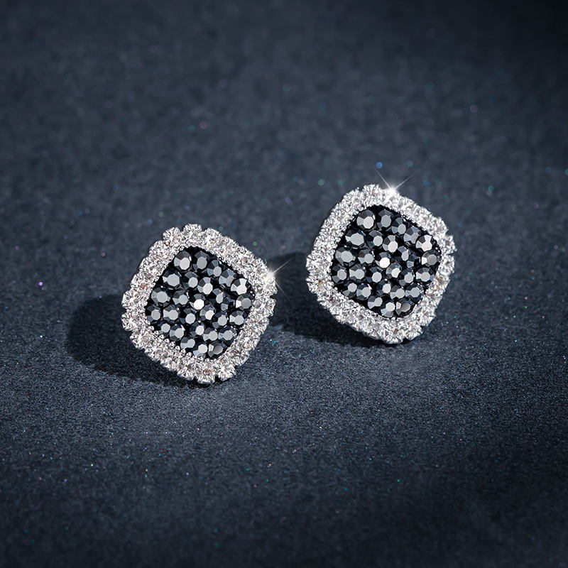 Pendientes colgantes de plata | Pendientes de clip para mujer | Pendientes de Circonitas con Borla de Metal