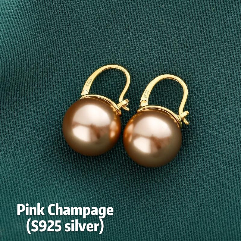Pink and pearl dangle earrings