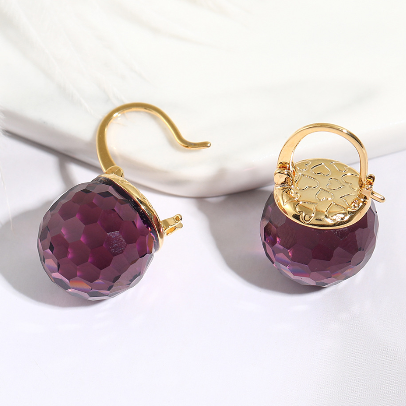 purple crystal  earrings