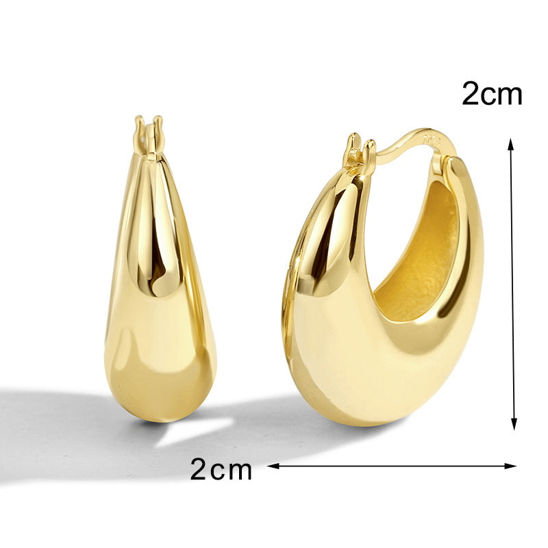 Chunky Hoop Earrings |  Thick Hoop Earrings | Huggie Hoop Earrings in Gold and Silver