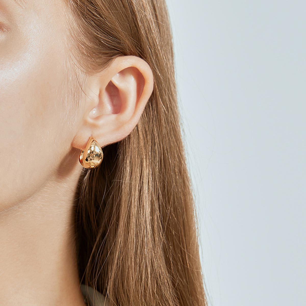 gold huggie hoop earrings