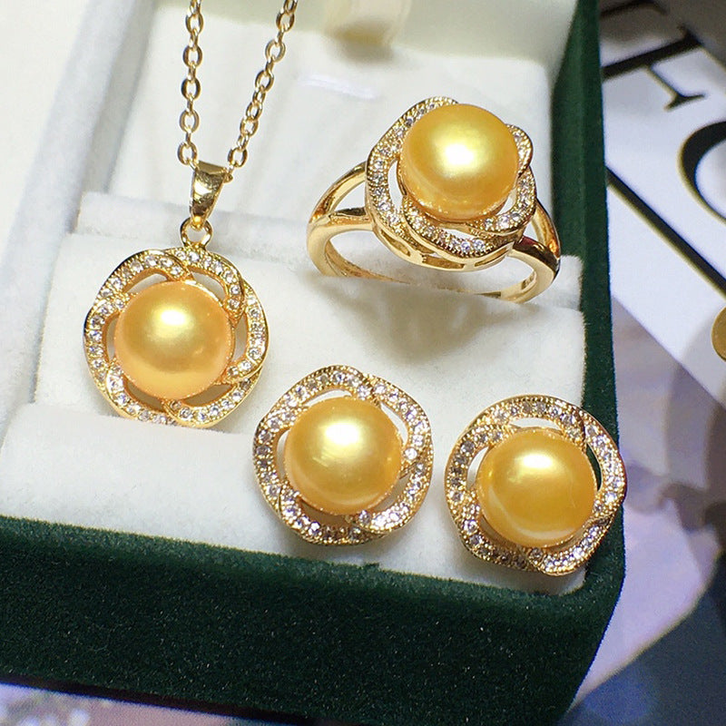 gold pearl jewelry set