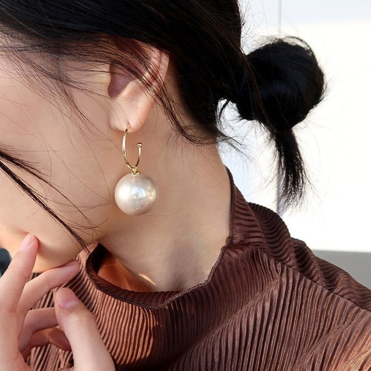 large pearl earrings