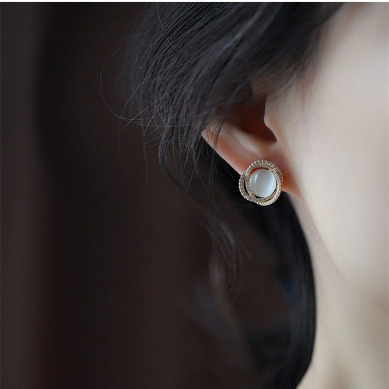moonstone earrings with diamond