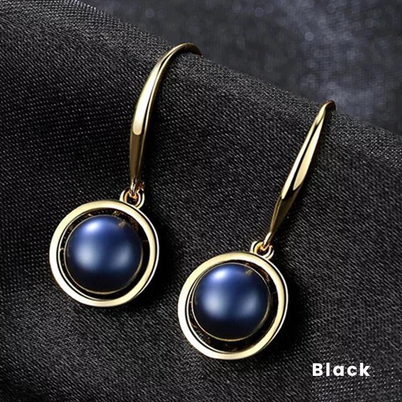 black freshwater pearl earrings | real pearl earrings | shepherd hook earrings