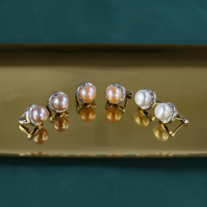 Freshwater Cultured Pearl Dangles with Crystal Earring