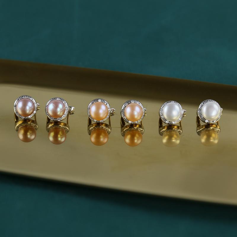 pearl and crystal dangle earrings