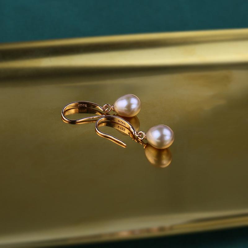 Freshwater Cultured Pearl Earrings Vintage-Inspired Drop Earrings in 14K Gold Over Sterling Silver(8-9mm)