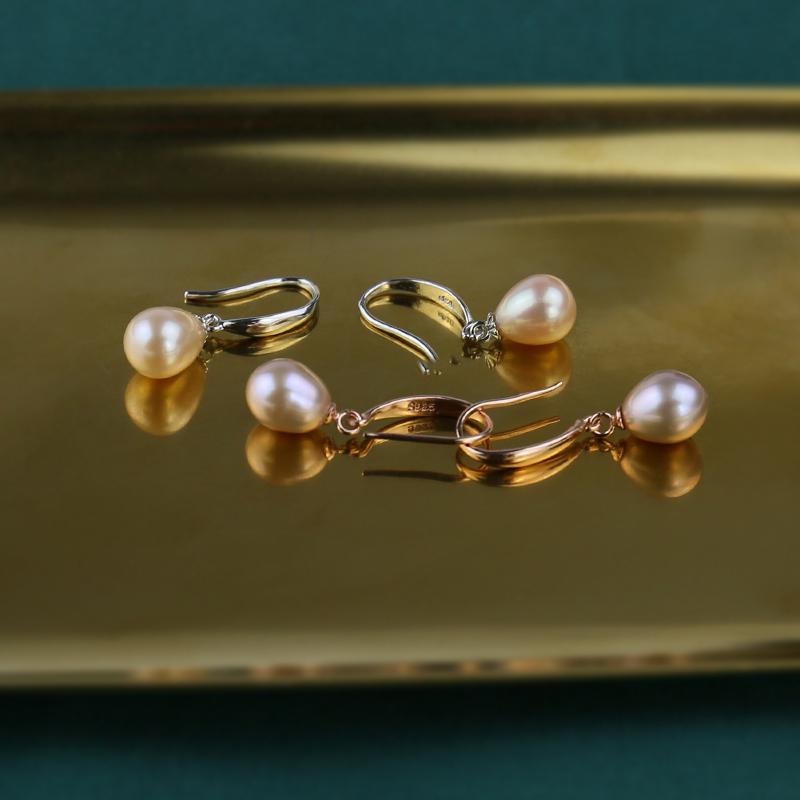 Freshwater Cultured Pearl Earrings Vintage-Inspired Drop Earrings in 14K Gold Over Sterling Silver(8-9mm)